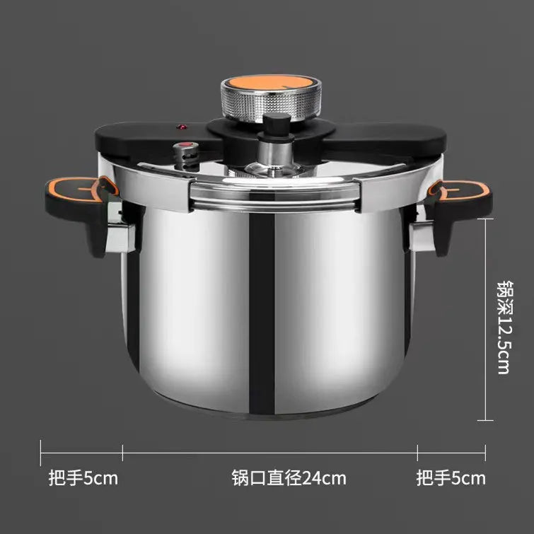 New Stainless Steel Pressure Cooker for Home Use - Small Size Explosion-Proof Pot Compatible with Gas & Induction Cooktops