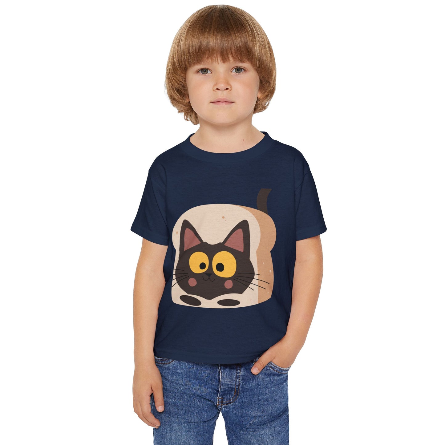Cute Cat in Bread Toddler T-Shirt | Adorable Tee for Kids, Playful Gift, Birthday, Cat Lovers, Nursery Decor