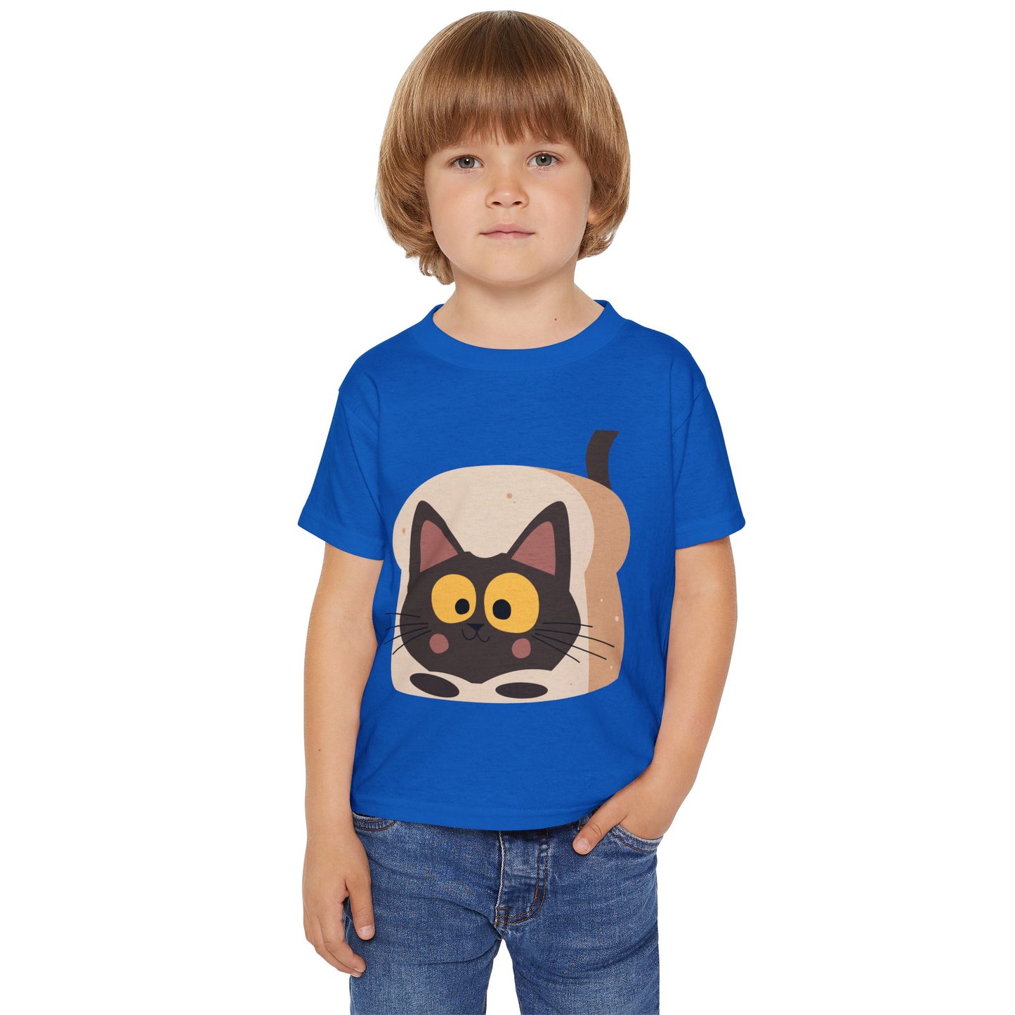 Cute Cat in Bread Toddler T-Shirt | Adorable Tee for Kids, Playful Gift, Birthday, Cat Lovers, Nursery Decor