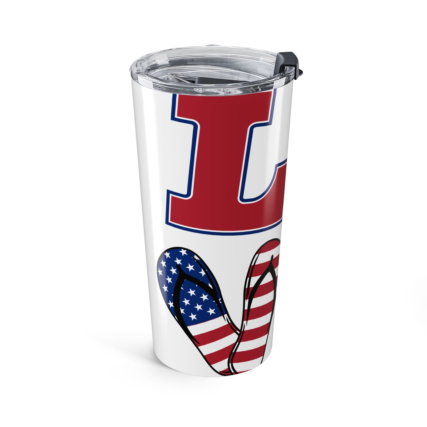 Patriotic Love Tumbler 20oz | Travel Mug for 4th of July, Memorial Day, Veteran's Day, Gifts for Her, Coffee Travel Cup