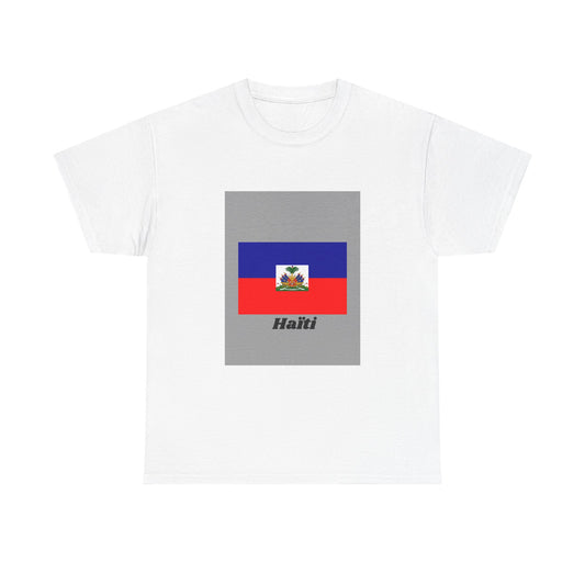 Haiti Pride Tee | Unisex Heavy Cotton Tee, National Flag Shirt, Haitian Heritage Apparel, Cultural Celebration Top, Travel Souvenir