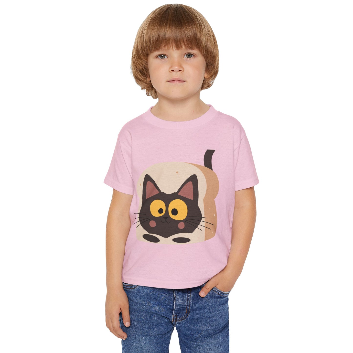 Cute Cat in Bread Toddler T-Shirt | Adorable Tee for Kids, Playful Gift, Birthday, Cat Lovers, Nursery Decor