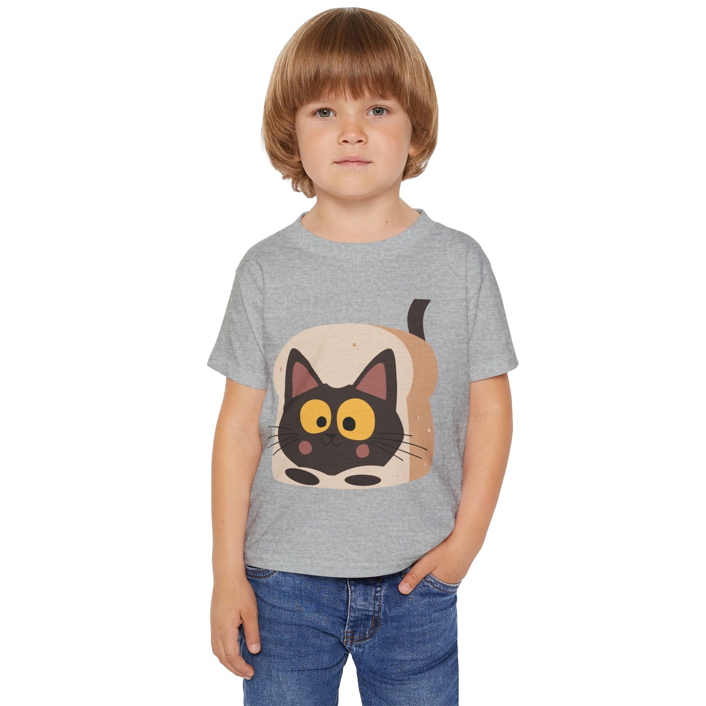 Cute Cat in Bread Toddler T-Shirt | Adorable Tee for Kids, Playful Gift, Birthday, Cat Lovers, Nursery Decor