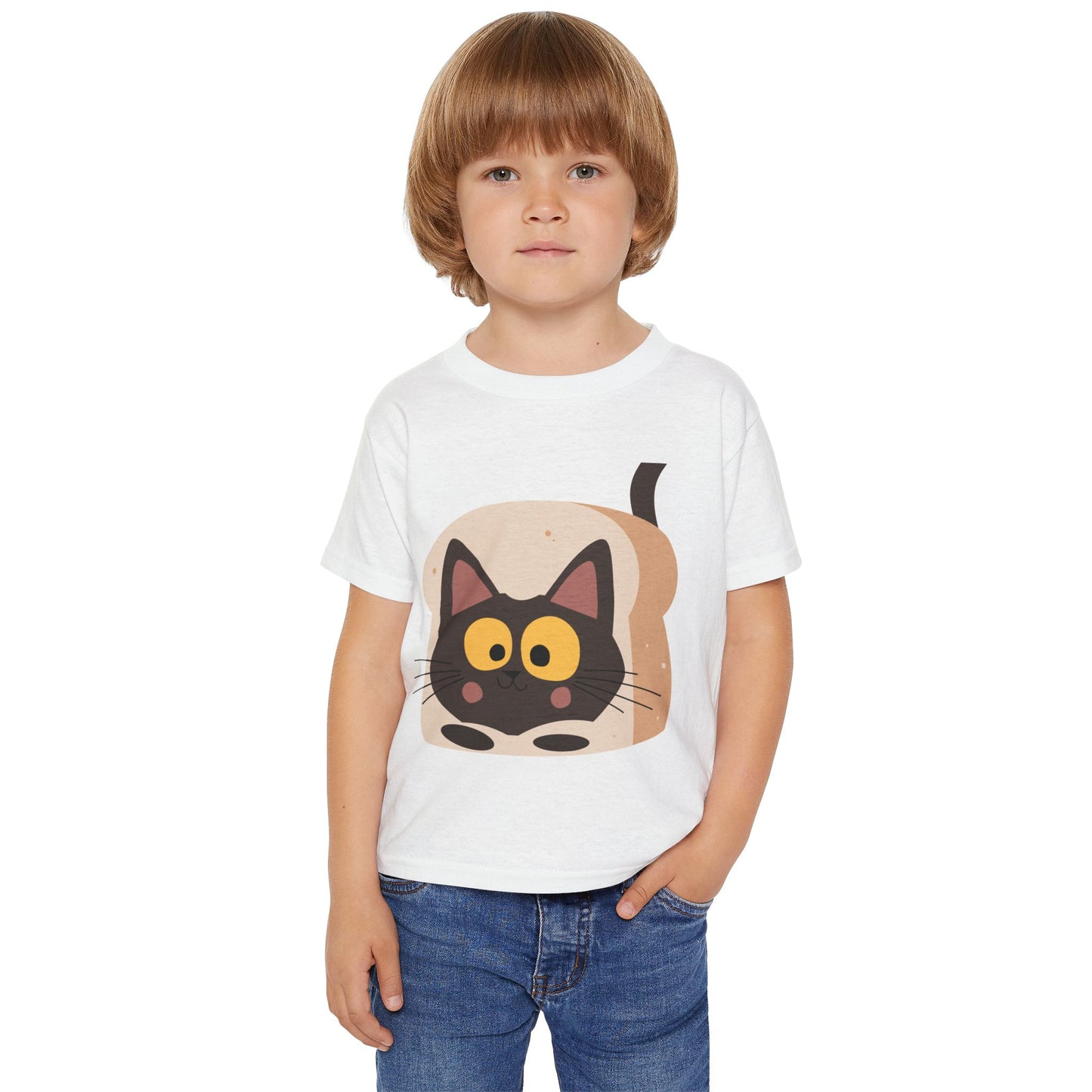 Cute Cat in Bread Toddler T-Shirt | Adorable Tee for Kids, Playful Gift, Birthday, Cat Lovers, Nursery Decor