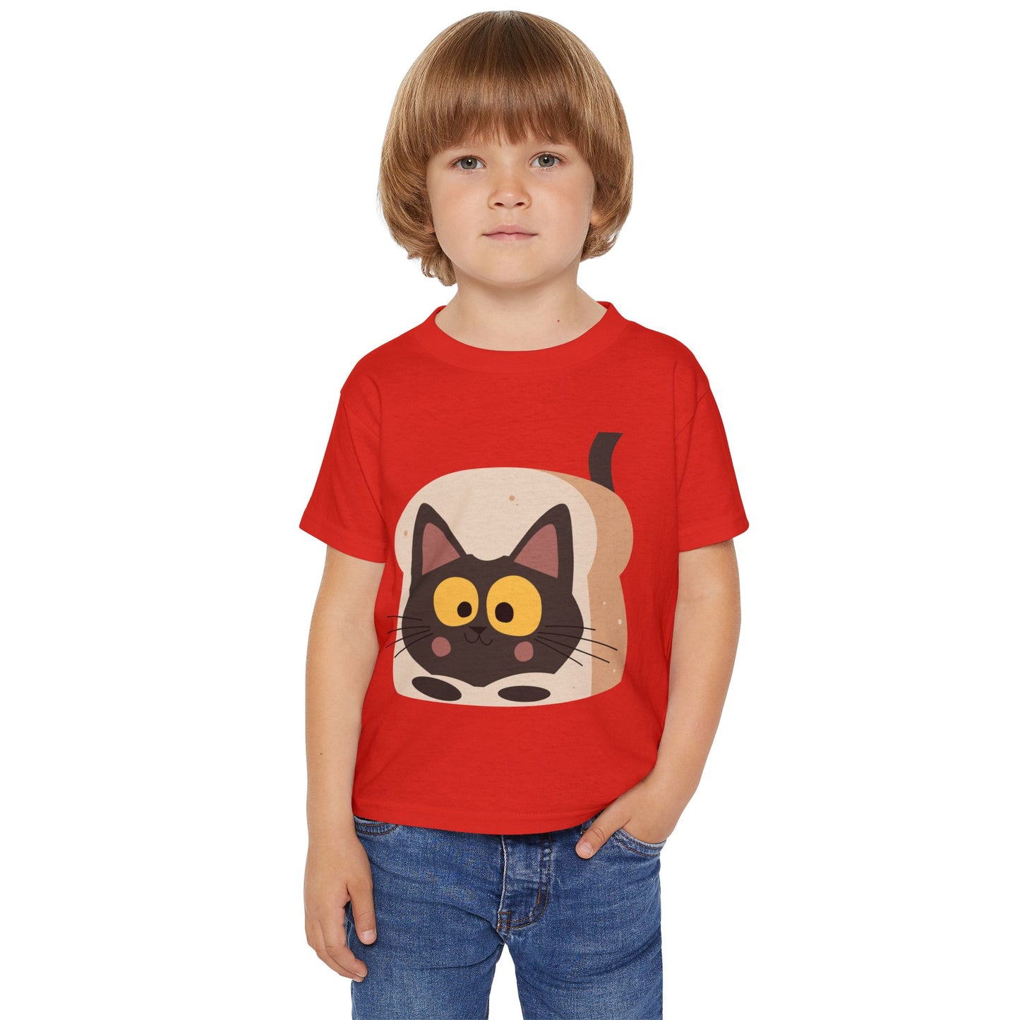 Cute Cat in Bread Toddler T-Shirt | Adorable Tee for Kids, Playful Gift, Birthday, Cat Lovers, Nursery Decor