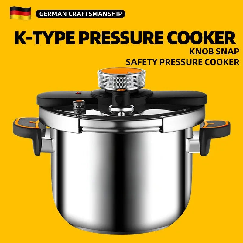New Stainless Steel Pressure Cooker for Home Use - Small Size Explosion-Proof Pot Compatible with Gas & Induction Cooktops