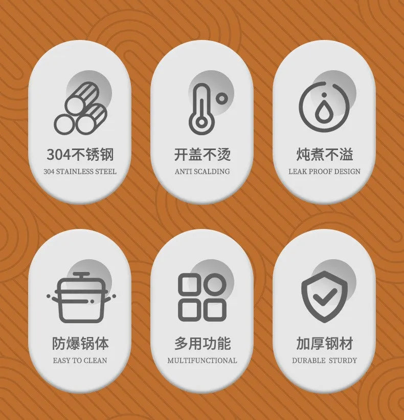 New Stainless Steel Pressure Cooker for Home Use - Small Size Explosion-Proof Pot Compatible with Gas & Induction Cooktops